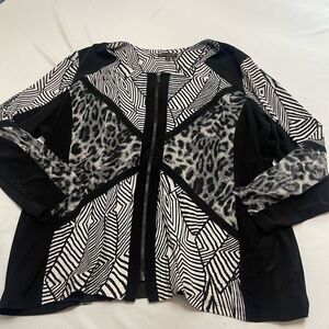 Picadilly Fashion Art To Wear Lagenlook Cardigan Full Zip Jacket Plus Size 3X